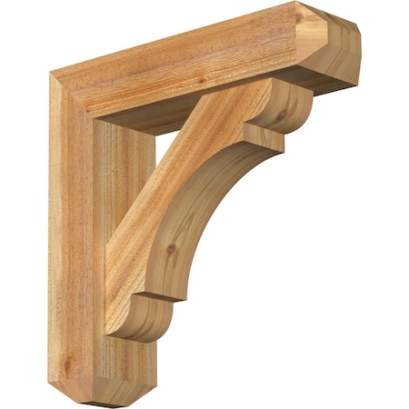 Olympic Craftsman Rough Sawn Bracket W/ Offset Brace, Western Red Cedar, 6W X 22D X 22H